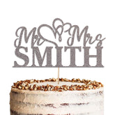 Personalised Wedding Glitter Cake Topper by KreateSquare | Custom Colour Any Name Premium 950 GSM Glitter Finish